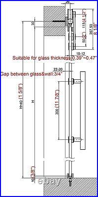 Two Sides Soft Close Mechanism Glass Sliding Door Track Kit with One Side Handle