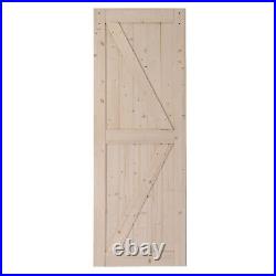 Unfinished Sliding Barn Door with 5.5FT Barn Door Hardware Kit & Handle 8430in