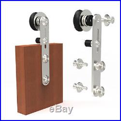 Universal Stainless Steel Sliding Barn Door Hardware Kit For Wooden & Glass Door