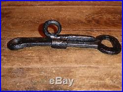 VERY RARE 18th C PA ORIGINAL EARLY OLD WROUGHT IRON BARN DOOR SLIDING HASP LATCH