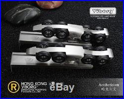 VIBORG Hanging Sliding Door Hardware Wheels Hangers Rollers Set With 2.5m track