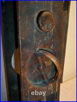 Very Unusual Brass Commercial Locking Antique Sliding Pocket Door Hardware