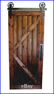 Vintage flat Wheel single Sliding Barn Wood Door Hardware Track 4 12 ft