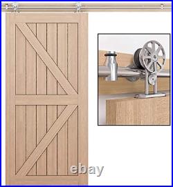 WINSOON 150cm Stainless Steel Barn Sliding Door Hardware Closet Kit for Single