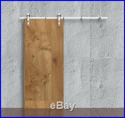 White Color Straight Country Style Sliding Barn Wood Door Track Hardware Kit