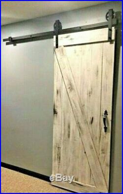 White wash-Barn door PLUS 6.6 ft sliding hardware kit! Rustic, vintage, farmhouse