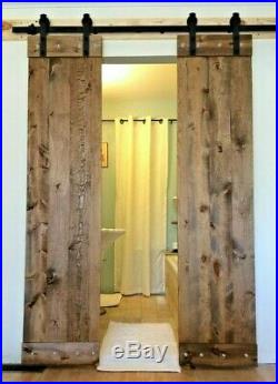 Wood-Double Barn Doors PLUS 6.6 ft sliding hardware! Rustic, antique, vintage, Farm