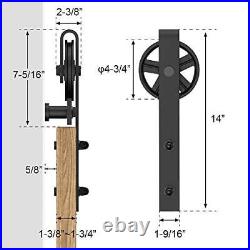 Wood Double Sliding Barn Door Hardware Basic 8FT Big Wheel Double Door Kit