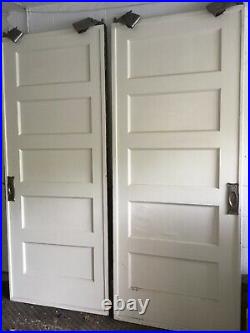 Wood Pocket Doors With Original Hardware Made By Silent Manufacturing Company