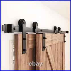 ZEKOO 6.6FT Single Track Bypass Sliding Barn Door Hardware Kit for Double Doo