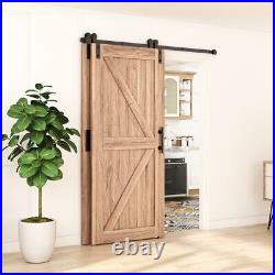 ZEKOO 6.6FT Single Track Bypass Sliding Barn Door Hardware Kit for Double Doo