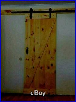 Z-pattern, wood-Barn Door PLUS HARDWARE! -6.6FT SLIDING TRACK KIT. Rustic, farmhouse